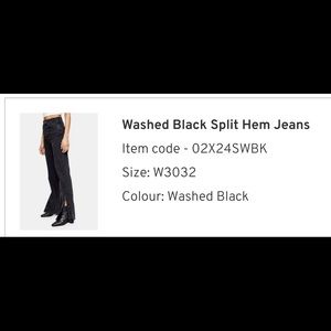 Washed Black Split Hem Jeans